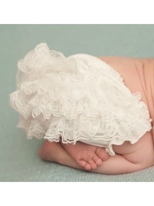 Baby ivory Frilly Lace Pants