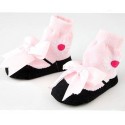 Baby girl socks pink satin bow 
