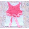 Baby girl top with coral chiffon ruffles 