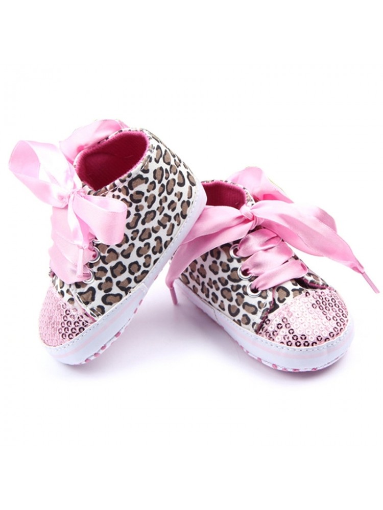 Baby girl prewalker shoes Pink bling leopard 