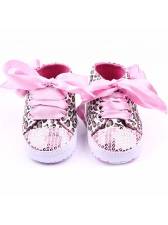 Baby girl prewalker shoes Pink bling leopard 