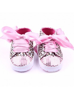 Baby girl prewalker shoes Pink bling leopard 