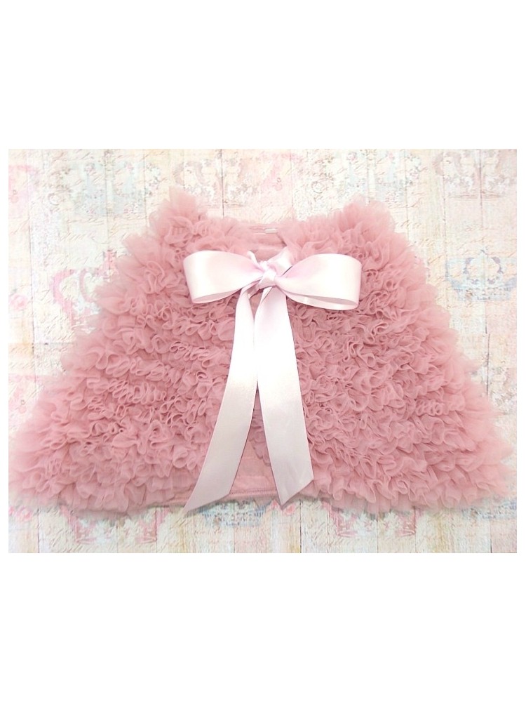 Baby girl chiffon cape Dusty pink