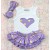 Baby girl summer outfits set Gold dots lavender