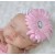 Baby headband Pink daisy flower with white