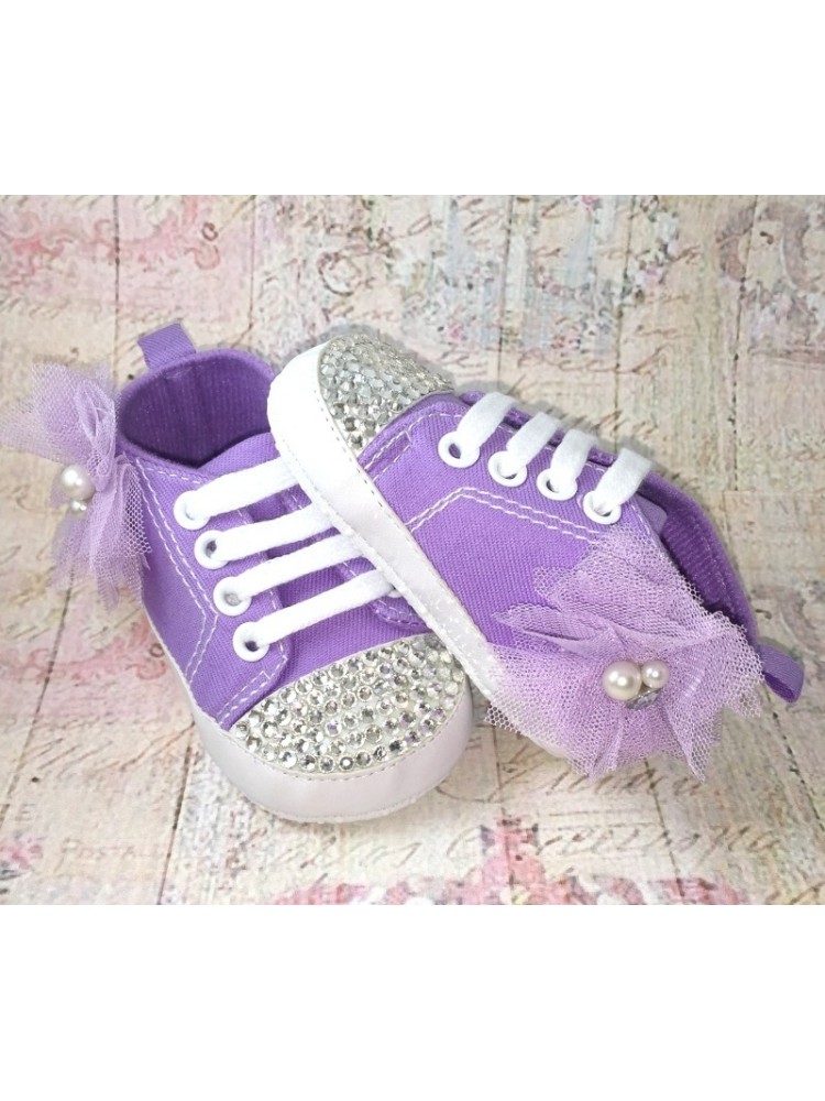 Baby girl shoes lavender with crystals