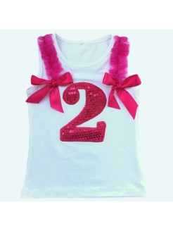 Baby Girl 2 Birthday Party Top Fuchsia