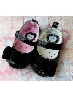 Baby girl shoes Velour Bow black 