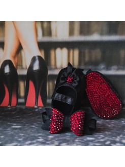 Red Sole Baby Shoes in Black