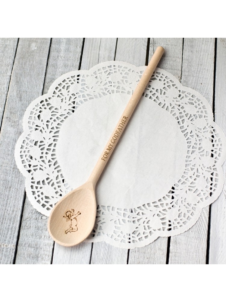 Wooden Spoon For Godfather Christening Gift Wooden Spoon For Godfather Christening Gift