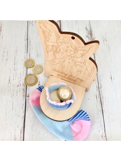 Wooden Money Box Christening Gift for Godchild