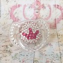 Pacifier avent with pink crystals crown