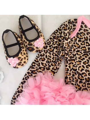 Βaby Girl Leopard Shoes with roses