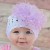 Crochet girl hat white with lavender marabou