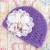 Baby girl lavender beanie hat with orchidea