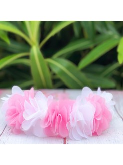 Girl Flower Crown Headband White and Pink