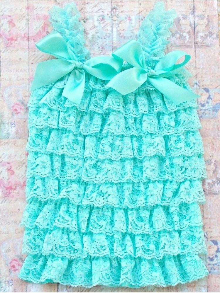 Baby Girl Lace Top Aqua Mint