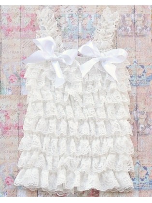 Baby Girl Ruffle Lace Top Ivory White