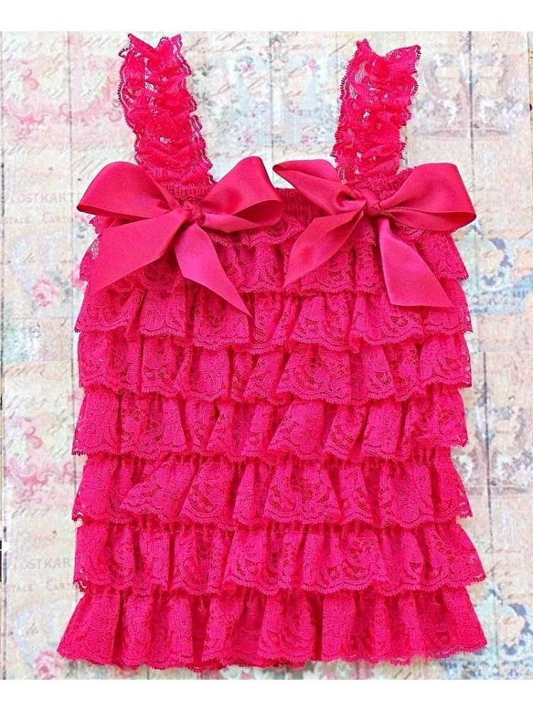 Baby Girl Lace Top Hot Fuchsia Baby Girl Lace Top Hot Fuchsia