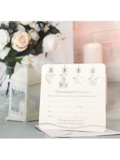 Christening Invites Teddy