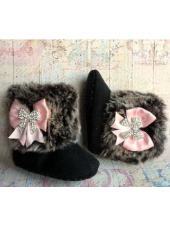 Baby Girl Winter Boots Rhinestone bow
