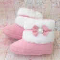 Baby girl boots diamante bow pink