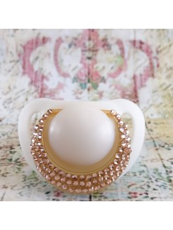 Pacifier with crystals Champagne
