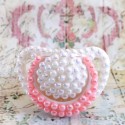 Baby Pacifier Nuk pink and white pearls