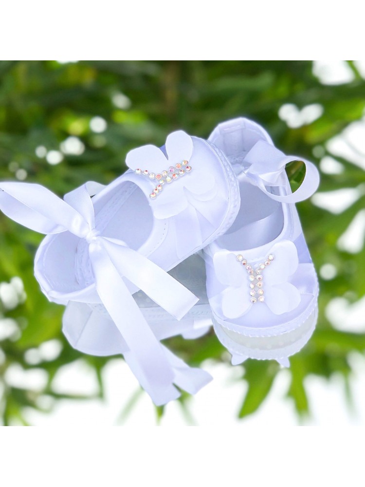 Baby girl christening shoes Butterfly