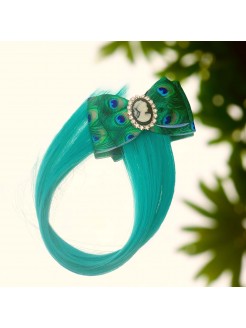 Hair clip with extensions Peacock