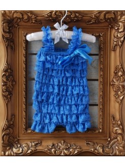 Baby Girl Blue Lace Romper