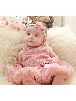 Baby Girl Tutu Onesie Dress Dusty Pink