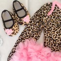 Baby Girl Leopard Tutu Onesie Dress With Headband 