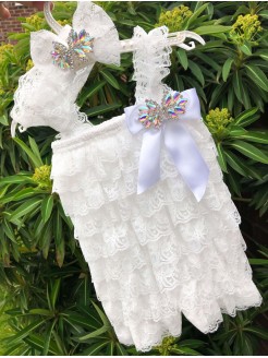 Baby girl white lace hot sale romper