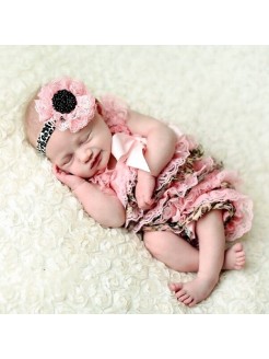 Baby Girl Leopard Romper And Headband Set