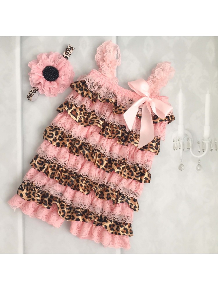 Baby Girl Leopard Romper And Headband Set