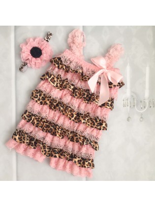 Baby Girl Leopard Romper And Headband Set