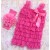 baby lace romper fuchsia with headband