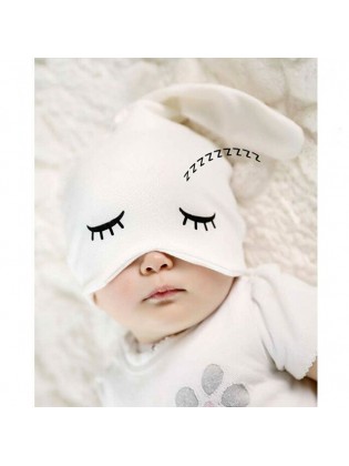 Organic Baby Sleepy Hat White