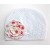 Crochet hat white with cherry flower