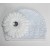 Crochet hat white with white flower