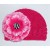 Crochet hat fuchsia with fuchsia zebra flower