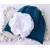 Baby girl cotton hat Blue with flower