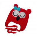 Baby Girl Cute Crochet Red Owl Hat