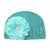 Crochet hat aqua with aqua peony flower