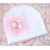 White cotton hat Hello Kitty and marabou