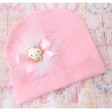 Pink Baby Girl Cotton Hat Hello Kitty And Marabou