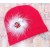 Red baby girl cotton hat Ladybird and marabou