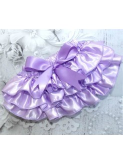 Baby Girl Ruffle Nappy Cover Lavender Satin