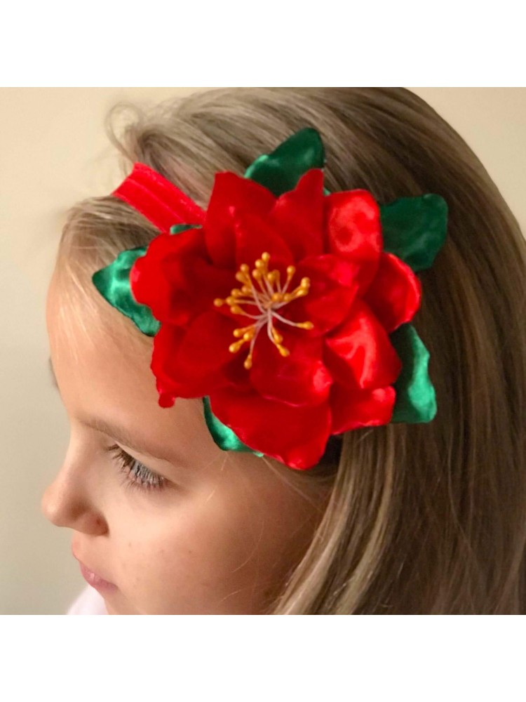 Baby Girl Christmas Flower Headband Baby Girl Christmas Flower Headband